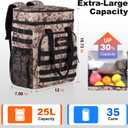 Insulated Cooler Backpack, 35 Can / 25L Large Camping Backpack for Outdoor, Beach, Picnic - Soft Lightweight Leakproof Cooler Backpack for Women and Men (Camo Brown, 25L)