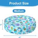 Foldable Round Dog Swimming Pool Cover, for 32 "/63“/48” Collapsible Outdoor Tub, PVC Coating Waterproof and UV Protection, Leakproof Washable Kiddie Pet Small Paddling Bath Accessories,  M-48*12 inch