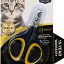 Cat Nail Clippers by Pet Republique Professional Stainless-Steel Nail Clipper for Cats, Kittens, Hamster, Rabbits, Birds, & Small Breed Animals Claw Trimmer (Black+Yellow)