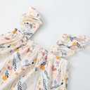Baby Girls Cotton Sleeveless Swiss Dot Dress Ruffle Sleeve Party Sundress (White)