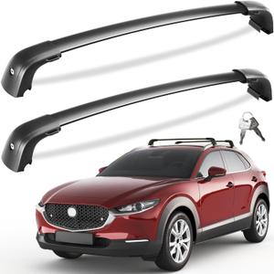 Tuyoung 300lbs Roof Rack Cross Bars Fit for Mazda CX30 CX-30 2020 2021 2022 2023 2024 2025 2026 with Flush Side Rails，Lockable Heavy Duty Anti-Theft Aluminum Roof Rails Crossbars Cargo Carrier Bag