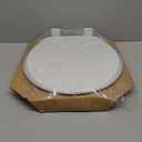 Mayfair Cassel Slow Close Toilet Seat, Easy Clean, Non Slip Premium Wood Seat, Easy Install, Made in USA, Round, White