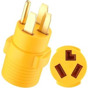 Kanayu 50Amp to 30Amp Dryer Adapter Compatible with NEMA 14-50P to 10-30R, 4 Prong RV 14-50P Male 3 Prong 10-30R Female Adapter Generator Dryer Welder Power Cord Connector