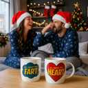 Triple Gifffted Anniversary Mugs for Couples - Pop Art Funny Fart Gag Gifts - 13oz Ceramic Coffee Cups in Gift Box - Idea for Valentine's Day Christmas Wedding - Boyfriend Girlfriend - Husband Wife