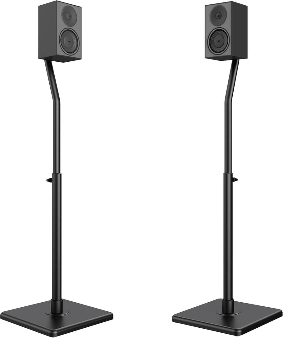 USX MOUNT Universal Speaker Stands, Height Adjustable Extend 30.0" to 39.1" for Satellite Speakers & Small Bookshelf Speakers up to 11 lbs Per Stand, 1 Pair Floor Stands for Sony Bose Polk JBL Yamaha