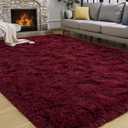 Burgundy Red Area Rug 8x10 Large Rugs for Living Room Bedroom, Fluffy Soft Rug Modern Carpets for Kids Room, Non-Skid Rectangular Indoor Rug for Girls Boys Playroom Nursery Room Home Decor