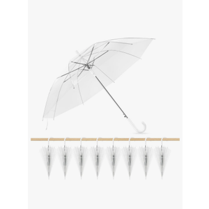 Clear Wedding Umbrellas Bulk, High-Visibility Transparent Rain Umbrella, Firm and Durable, Easy Operation, Large Clear Umbrella for Wedding Bride Groom Photography Golf Outdoor, 8 piece
