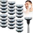 22 Pcs Razors Blades for Men,Razor Blades Refills Compatible with Mach 3 Handles,3-Layer Shaver Blades with Double Lubrication Strip Premium Quality Replacement Blades for for Daily Use