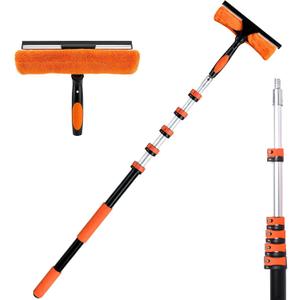 30FT Window Washing Kit, Squeegee with Telescopic Extension Pole, 5-24FT