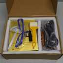 Huanyu Mini Table Saw 96W 9000RPM Hobby Electric Saw 7-Level Speed Adjustable 0-90 Angle 15MM Cutting Depth with Blade Model DIY Crafts Cutting Tool for Precision Cut Metal Wood Plastic Acrylic (Golden)