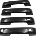 FZJDSD Gloss Black Door Handle Covers with Smart Key Cutout Compatible with Ford F250 F350 Super Duty 2023 2024 2025, 4pcs Gloss Black Car Exterior Outside Door Handle Cover Decor Trim