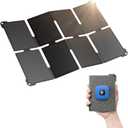 [Pocket-Size]BigBlue Portable 25W Solar Panel Charger, Folding Solar Charger with USB-A and USB-C Ports, IP68 Waterproof Solar Panel for Backpacking Compatible with Cellphones, Tablets, Power Bank etc
