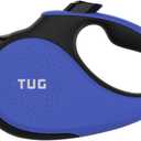 TUG 360 Tangle-Free Retractable Dog Leash with Anti-Slip Handle | 16 ft Strong Nylon Tape | One-Handed Brake, Pause, Lock (Large, Blue)