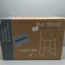 DUMOS 26 Inch Counter Height Bar Stools Set of 4, Modern Faux Leather High Barstools with Back and Metal Leg, Bar Chairs for Kitchen lsland, Brown