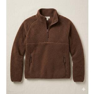Womens Fleece Sweatshirts Cropped Half Zip Fuzzy Warm Sherpa Pullover Varsity Jackets with Zipper Pockets(Dark-Brown,S)