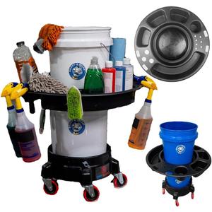 5 Gallon Car Wash Bucket Organizer Car Detailing Caddy - Cart Holds Spray Bottles, Auto Cleaning Supplies & Car Washing Tools and Accessories - Buckets & Dolly Sold Separately