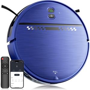 MANVN Robot Vacuum and Mop Combo for Pet Hair, Robotic Vacuum for Hard Floors and Carpets, 2.87'' Ultra-Slim, with 3D Obstacle Avoidance, Wi-Fi/App/Voice Controlled, Self-Charging