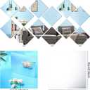 32PCS 1MM Thick 6x6 Inch Flexible Acrylic Mirror Tiles - Removable Silver Mirror Stickers for Home Wall Decoration