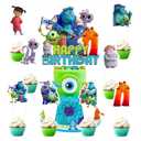 25Pcs Cartoon For Monster Cupcake Toppers,Inspired Cupcake Picks School Wizard Theme Birthday Party Cake Decorations Supplies.