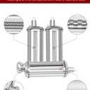 3PCS Pasta Maker Attachment for All Kitchenaid Stand Mixers, Stainless Steel Pasta Attachments Include Spaghetti Cutter & Fettuccine Cutter, Pasta Roller with 8 thickness knob