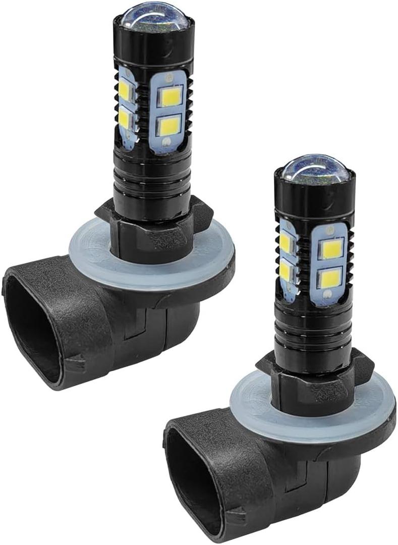 2PCS Bright 50W 881 LED Fog Light Bulbs, High-Power 6000K 881, 889, 862, 886, 894, 896, 898 LED DRL Daytime Running Lights, Xenon Cool White Headlight Bulbs Replacement for Car, Truck (White)