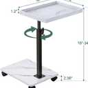 C Table End Table Adjustable Height, 360Swivel TV Tray Table for Small Spaces, Couch Tables That slide under, C Shaped Side Tables living room and bedroom for Sofa, Bed,Chair, Snack (1, White)