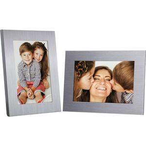 Modern Rectangular Silver Frame 2.375” x 3.5” - Black Velvet Backing, Gift