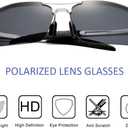 Mens Sports Polarized Sunglasses Driving Metal Frame UV Protection Sunglasses For Men 8177 (Silver&black)