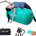 AKSPORT Air Roller Gymnastics Air Barrel for Backbends and Back Handsprings Exercise Training with Electric Air Pump for Home Use/Yoga/Cheerleading/Tumbling/Back Walkovers (47inx29.5inDiam), Green)
