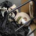 Haunted Hill Farm 5.6-Ft. Black Rabbit Halloween Animatronic with Sound