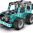 Buildable 3D Metal Engineering Kit 194-Piece STEM Set for Ages 8-16 Develops Logic Skills DIY Project Ideal Gift for Kids (Blue)