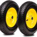 Taifa 16 Inch 2 PCS Rubber Pneumatic Replacement Tires and Wheels 4.80/4.00-8" with 3/4'' Bearing, Inflated Air Wheel for Wheelbarrow/Wagon/Hand Truck/Trolley/Garden Cart/Trailers/Dolly etc.