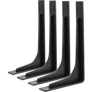 12"x 7"Shelf Bracket ,L Shelf Brackets,max Load 300lbs, Vertical Angle, Premium Alloy Metal Heavy Duty Shelf Bracket, high Strength Mounting Hardware , countertop Support, Pack of 4. (12INCH x 7INCH)