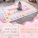 Breling 6 x 8.4 ft Large Classroom Rug Pastel Pink Checkered Area Rug, 5'11" x 8'2"