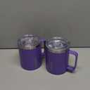 BJPKPK 2 pcs Insulated Coffee Mug, 14oz Insulated Tumbler with Lid, Stainless Steel Coffee Cups with Splash Proof Lid-Purple