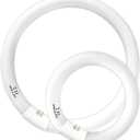 FC8T9/WW 22 Watt and FC12T9/WW 32 Watt Set, 8 inch T9 22W Circular Light Bulbs Warm White, 12'' 32W Circline Fluorescent Bulb CRI 80, Soft White 3000K G10q