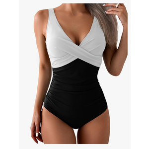 Eomenie Women's One Piece Swimsuits Tummy Control Ruched Push Up Bathing Suit Tie Back Slimming Swimwear, Size -XL