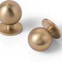 Set of 12 -Sleek Round Champagne Bronze Cabinet Knobs - Modern and Minimalist Hardware for Stylish Home Enhancement - 1 1/8 Inch Diameter