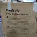 Cowiewie Bassinet Bedside Sleeper, Baby Bassinet with 7 Adjustable Height, Bedside Bassinet for Baby with Storage, Breathable Mesh & Mattress, Portable Bassinet Easy Folding (Pyramid Light Gray)