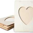 Bright Creations Heart Shaped Unfinished Wood Picture Frames for Crafts, 4 x 6 Photos (5.9 x 7.9 In) - 4 Pack