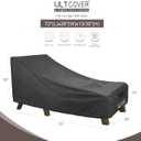 ULTCOVER Waterproof Patio Lounge Chair Cover Heavy Duty Outdoor Chaise Lounge Covers 2 Pack - 72L x 28W x 30H inch, Black