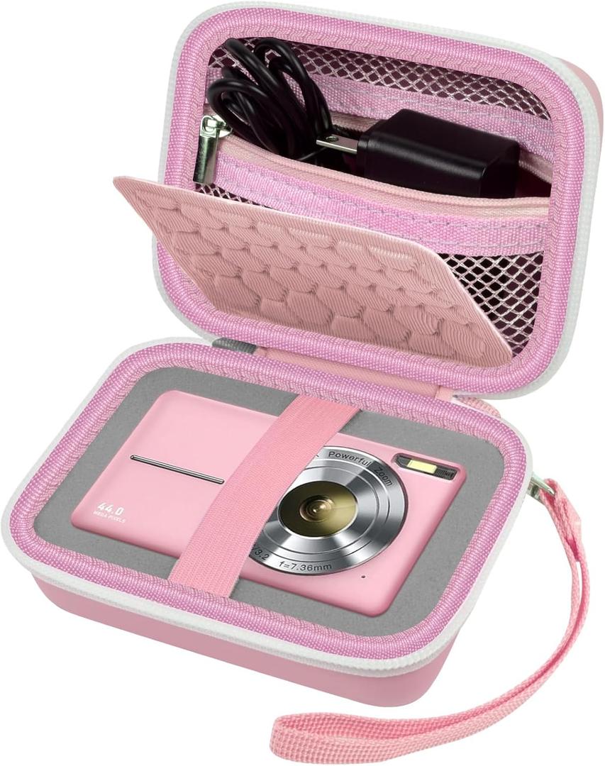 Comecase Carrying & Protective Case for Digital Camera, for CAMKORY/for Kodak Pixpro FZ45 FZ55/for Canon PowerShot ELPH 180/190 / for Sony DSCW800 DSCW830 Cameras for Travel - Pink