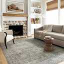 Loloi Chris Loves Julia Jules Collection JUL-08 Emerald/Antique Ivory 7'-6'' x 9'-6'', .13" Pile Height, Area Rug
