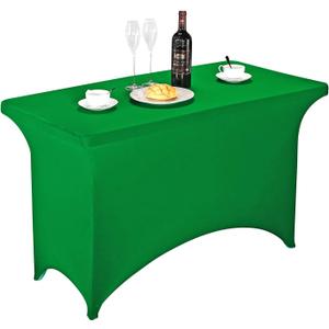 LZY Spandex Fitted Stretch Table Cover for 4ft or 6ft or 8ft Folding Table, Rectangular Cocktail Tablecloth, Perfect for Party or Banquet