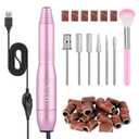 Portable Electric Nail Drill Machine, Professional 20000 RPM USB Manicure Pedicure Drills for Acrylic Nails Gel Polishing Shape Tools (Pink)