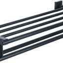 Alise 20 Inch Towel Rack for Bathroom Wall Mount,Black Double Towel Bars with Shelf,SUS 304 Stainless Steel Bathroom Towel Holder Towel Hanger for Bathroom Walls,Matte Black
