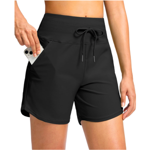 Viodia Women's 5" High Waisted Swim Board Shorts Quick Dry Beach Shorts with Pockets UPF 50+ Swimsuit Bottoms with Liner, Size XL