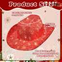 Christmas Cowgirl Santa Hat Glitter Cowboy Hat Party Hat with Star Snowflake for Men and Women for Christmas Party
