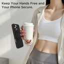 Magnetic Phone Ring Grip Holder, Silicone Finger Loop Grip, Compatible with MasSafe, Back of Phone for iPhone Pro Max/Plus/16/15/15/14/13/12 Series, Black