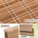 LazBlinds No Tools No Drill Cordless Bamboo Roman Shades, Light Filtering Window Treatment, Roll Up Bamboo Blinds for Windows 27'' W x 48'' H, Brown
